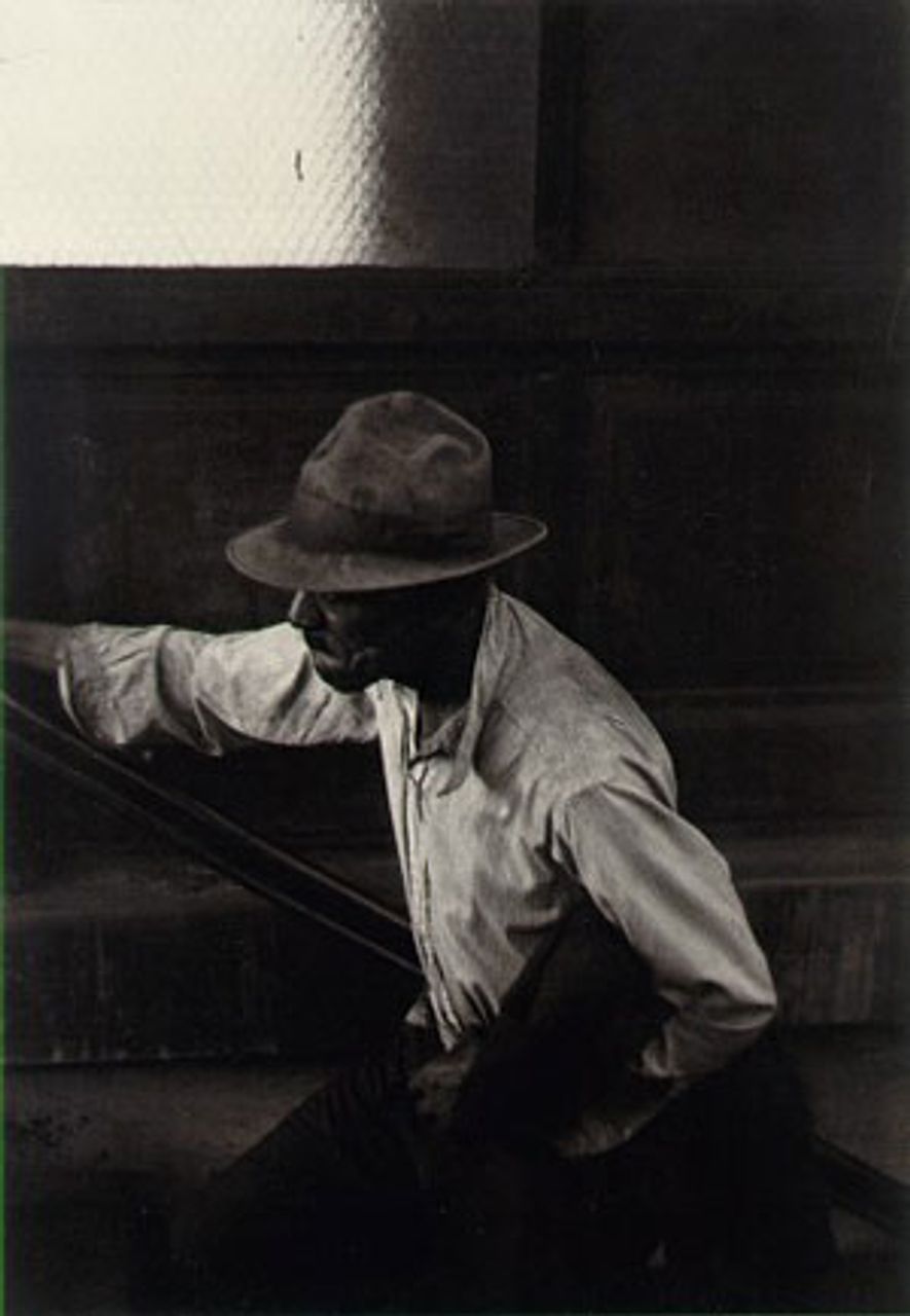 Man Coming up Subway Stairs - 1952